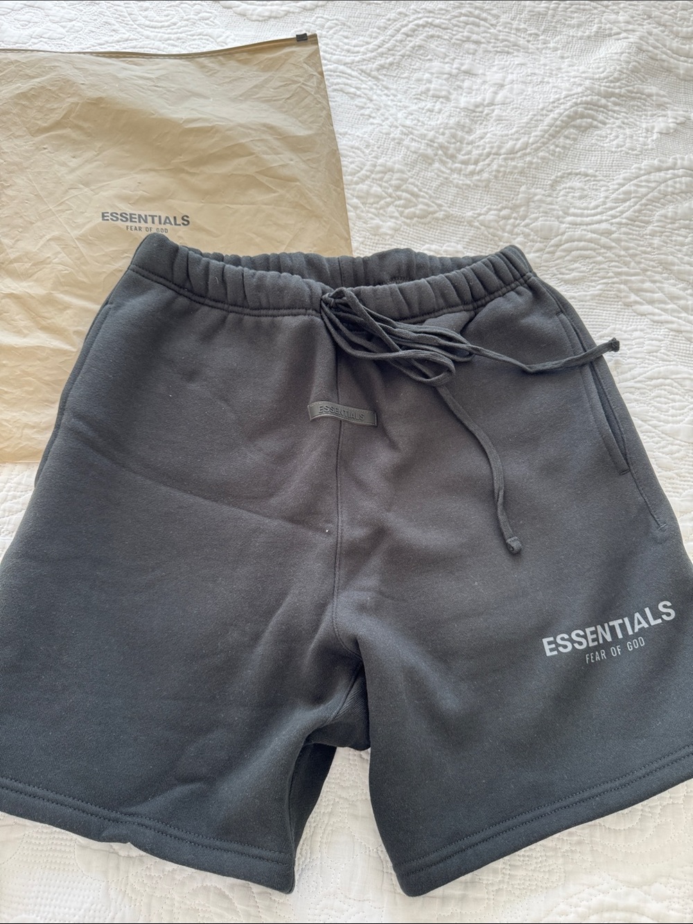 Brand Nee ESSENTIALS Fear of God Men’s Black Athletic Fleece Shorts